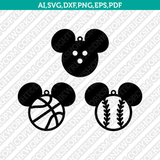 Mickey Sport Earring SVG Svg Silhouette Cameo Vector Cricut Laser Cut File Clipart Png Eps Dxf