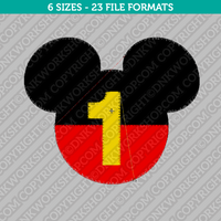 Mickey Mouse 1st First Birthday Embroidery Design - 6 Sizes - INSTANT DOWNLOAD 