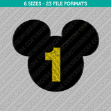 Mickey Mouse 1st One First Birthday Embroidery Design - 6 Sizes - INSTANT DOWNLOAD 