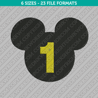 Mickey Mouse 1st One First Birthday Embroidery Design - 6 Sizes - INSTANT DOWNLOAD 