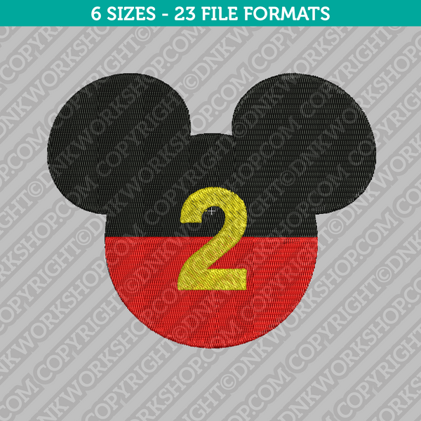 Mickey Mouse 2nd Second Birthday Disney Embroidery Design - 6 Sizes - INSTANT DOWNLOAD 