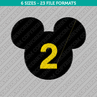 Mickey Mouse 2nd Second Birthday Embroidery Design - 6 Sizes - INSTANT DOWNLOAD 