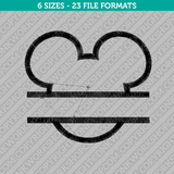 Mickey Mouse Head Split Monogram Frame Embroidery Design - 6 Sizes - INSTANT DOWNLOAD 