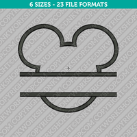 Mickey Mouse Head Split Monogram Frame Embroidery Design - 6 Sizes - INSTANT DOWNLOAD 