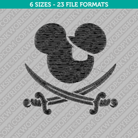 Mickey Mouse Pirate Embroidery Design - 6 Sizes - INSTANT DOWNLOAD 