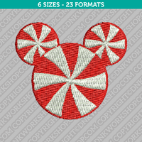 Mickey Mouse Peppermint Candy Embroidery Design