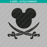 Mickey Mouse Pirate Embroidery Design 