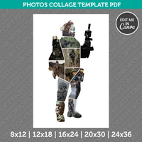 Military Army Soldier Photo Collage Template Canva PDF