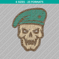Military Army Skull Embroidery Design