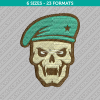 Military Army Skull Embroidery Design