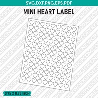Mini Heart Label Template SVG Vector Cricut Cut File Clipart Png Eps Dxf