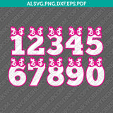 Minnie Ears Bow Numbers SVG Vector Silhouette Cameo Cricut Cut File Clipart Png Dxf Eps