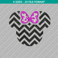 Minnie Mouse Chevron Embroidery Design - 6 Sizes - INSTANT DOWNLOAD