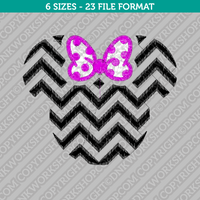 Minnie Mouse Chevron Embroidery Design - 6 Sizes - INSTANT DOWNLOAD 