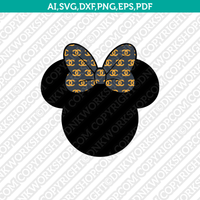 Minnie Mouse Designer Chanel Pattern SVG Sticker Decal Cricut Cut File Clipart Png Eps Dxf Vector