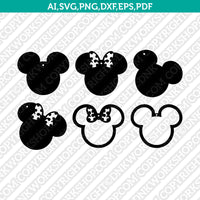 Disney Mickey Minnie Mouse Earring Template SVG Laser Cut File Cricut Vector Silhouette Cameo Dxf PNG Eps