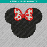 Disney Minnie Mouse Head Ears Embroidery Design