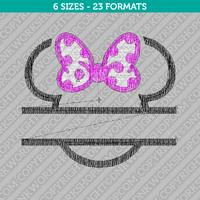 Minnie Mouse Head Split Embroidery Design