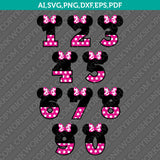 Minnie Numbers Birthday Party SVG Vector Cricut Cut File Clipart Png Eps Dxf