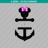 Minnie Mouse Split Anchor Embroidery Design - 6 Sizes - INSTANT DOWNLOAD