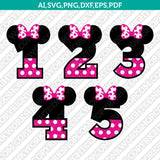 Minnie Numbers Birthday Party SVG Vector Cricut Cut File Clipart Png Eps Dxf