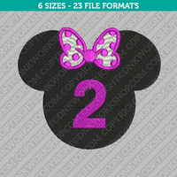 Minnie Mouse 2nd Second Birthday Embroidery Design - 6 Sizes - INSTANT DOWNLOAD