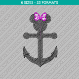 Minnie Mouse Anchor Embroidery Design