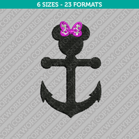 Minnie Mouse Anchor Embroidery Design