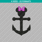 Minnie Mouse Anchor Embroidery Design