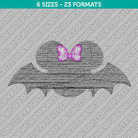 Minnie Mouse Halloween Bat Embroidery Design 