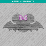 Minnie Mouse Halloween Bat Embroidery Design 