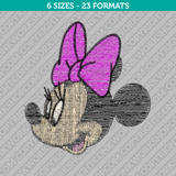 Minnie Mouse Head Face Embroidery Design