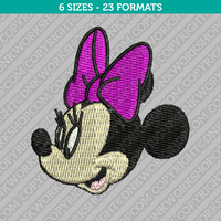 Minnie Mouse Head Face Embroidery Design