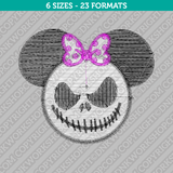 Minnie Mouse Jack Skellington Halloween Embroidery Design