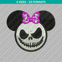 Minnie Mouse Jack Skellington Halloween Embroidery Design