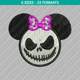 Minnie Mouse Jack Skellington Halloween Embroidery Design