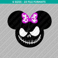 Minnie Mouse Jack Skellington Halloween Embroidery Design - 6 Sizes - INSTANT DOWNLOAD 