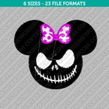 Minnie Mouse Jack Skellington Halloween Embroidery Design - 6 Sizes - INSTANT DOWNLOAD 