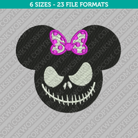 Minnie Mouse Jack Skellington Halloween Embroidery Design - 6 Sizes - INSTANT DOWNLOAD 