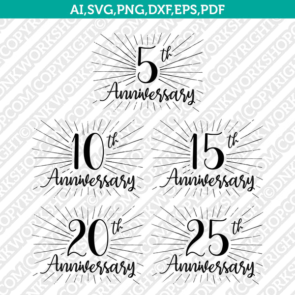Mom Dad Husband Wife Wedding Gift Present Anniversary 5th 10th 15th 20th 25th Wood Tin Crystal China Silver Silhouette Cameo Cricut Cut File Png Eps Dxf