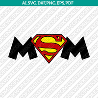 Mom Dad Superman SVG Vector Silhouette Cameo Cricut Cut File  Dxf Eps Clipart Png