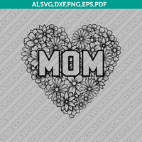 Mom SVG Vector Silhouette Cameo Cricut Cut File  Dxf Eps Clipart Png
