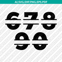 Monogram Split Frame Numbers SVG Cricut Cut File Clipart Png Eps Dxf Vector