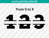 Monogram Frame Numbers Birthday SVG Cut File Cricut Clipart Png