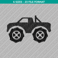 Monster Truck Embroidery Design - 6 Sizes - INSTANT DOWNLOAD