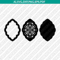 Moroccan Earring 2 SVG Vector Silhouette Cameo Cricut Laser Cut File Clipart Png Dxf Eps