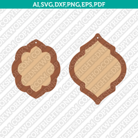 Moroccan Earring Template SVG Cricut Laser Cut File Clipart Png Eps Dxf Vector