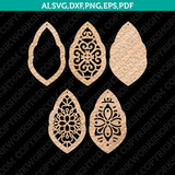 Moroccan Earrings Template SVG Laser Cut File Cricut Png Eps Dxf Vector