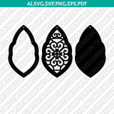 Moroccan Earrings Template SVG Laser Cut File Cricut Png Eps Dxf Vector