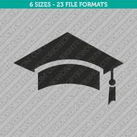 Mortarboard Square Academic Graduate Cap Monogram Embroidery Design - 6 Sizes - INSTANT DOWNLOAD